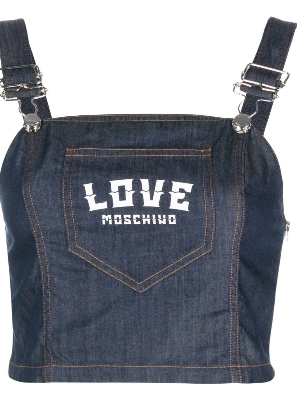 denim Love logo-print top Moschino Women 0425